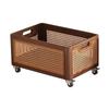 Panier de rangement de bureau en bois Boîte organisatrice à panneau en rotin Grande