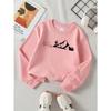 European Sizes Girls' Soft Crewneck Sweatshirt Mountain Hiker Heartbeat Adventure Print, Casual All-Match for Fall Winter, Ideal Present.