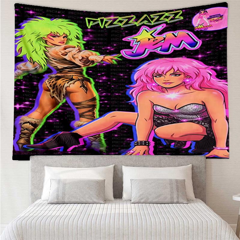 Jem Anime Characters Quick-Dry Tapestry Hanging for Bedroom,Livingroom, Playroom,Decor Art Room Wall Tapestry Holiday and Birthday Gifts