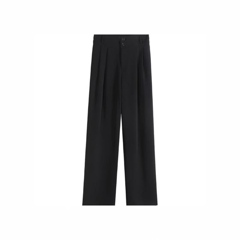 Narrow Wide-leg Pants Women's Spring and Autumn High-waisted Black Suit Pants High-end Drape Pants Autumn and Winter Small Straight-leg Pants