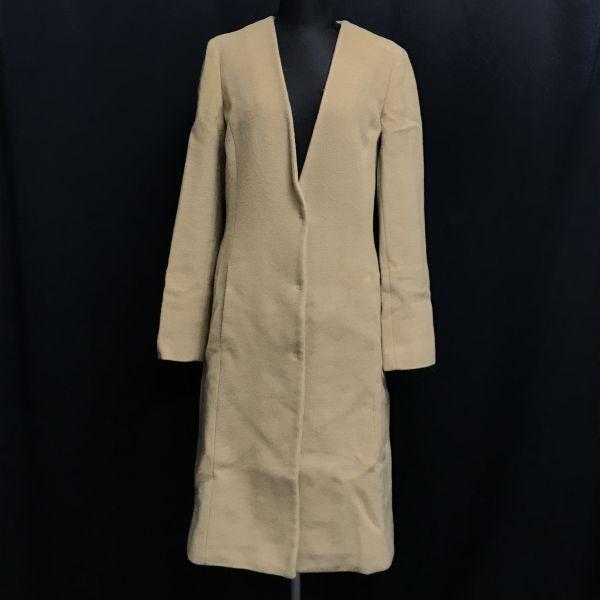 Japan EPOCA Removable Fur Cashmere Wool Long Coat Women S-M Beige(USED)
