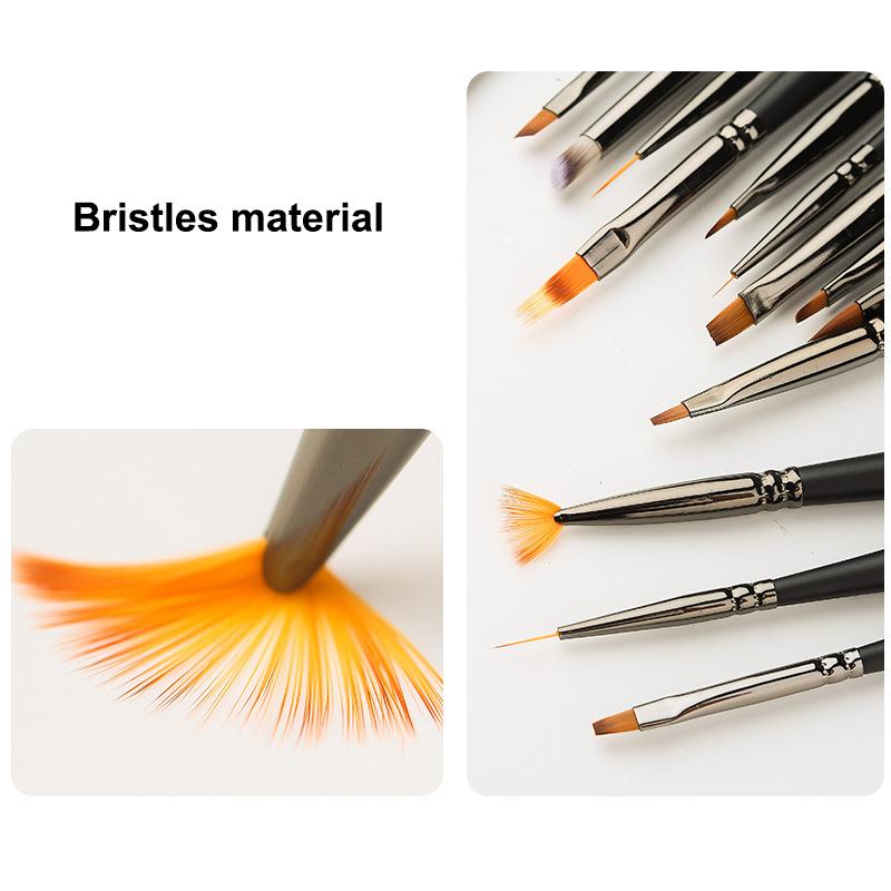 Wooden Handle Nail Drawing Brushes For Manicure Lines Painting Gradient Uv Gel Extension Builder Drawing Pen