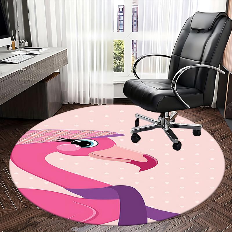 Flamingo Chair Mat   Round Carpet for Home Decor, Office Use, Living Room, Bedroom, Gift Idea0118b
