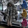 Faux Winter Womens Fur Coats Cozy Jacket Hooded Thicken Coat Outwear Overcoat