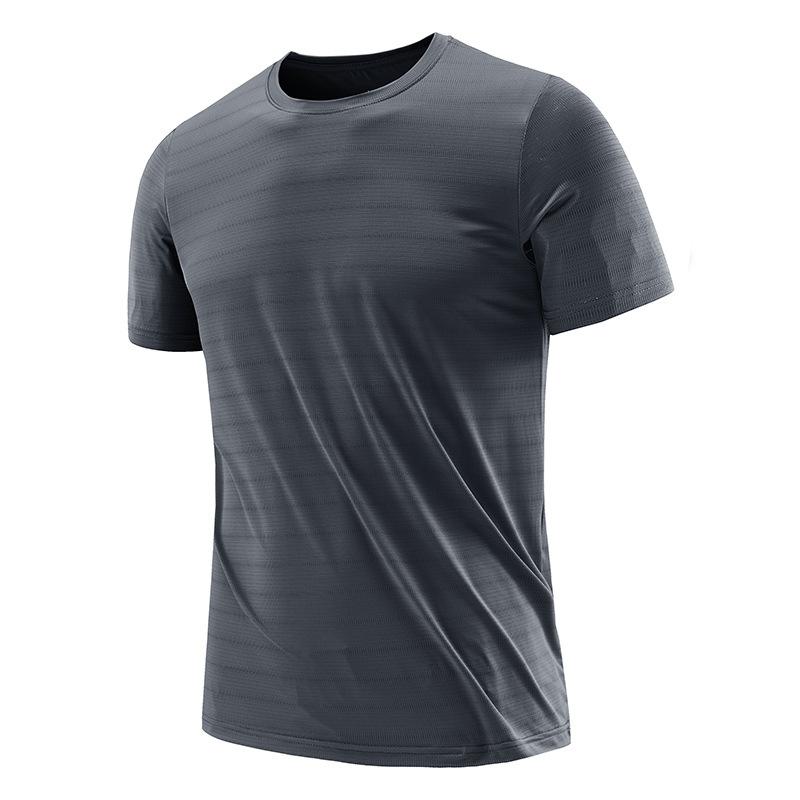 Taglie Forti T-shirt da Uomo a Maniche Corte in Seta Ghiaccio ad Asciugatura Rapida Taglia Ampia Casual Girocollo Mezza Manica