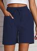 Pantaloncini Capri Estivi 2025 da Donna a Colore Unico, Vita Alta, Vestibilità Larga, con Tasche