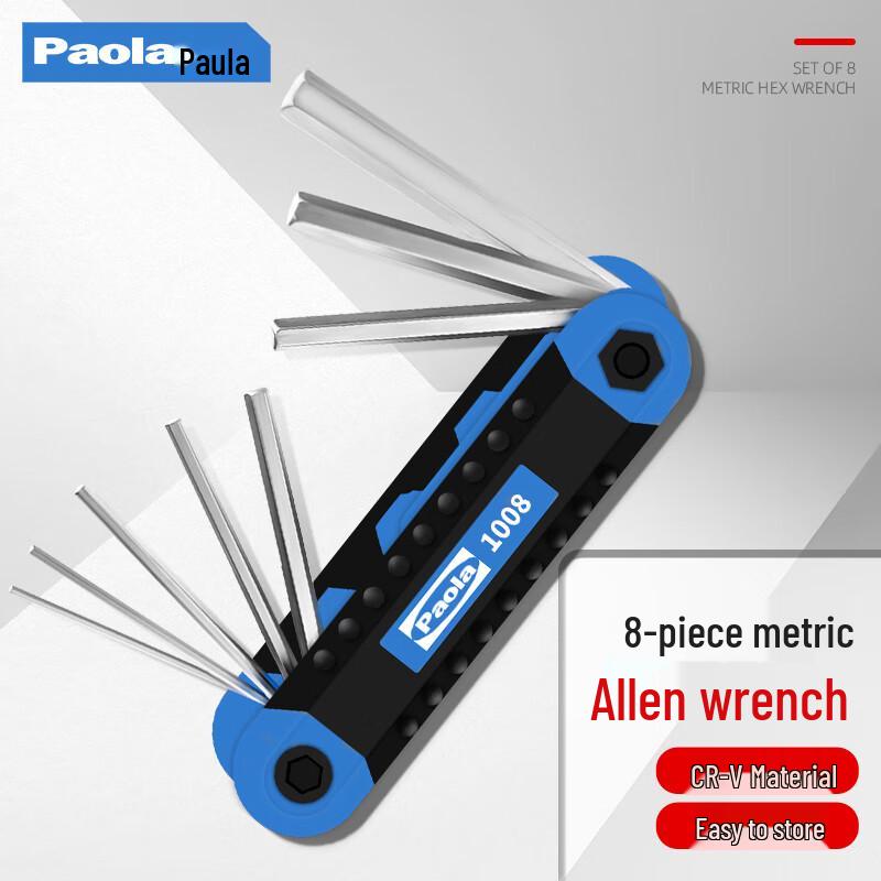 Paola 8-Piece Folding Metric Hex Key Set Tool