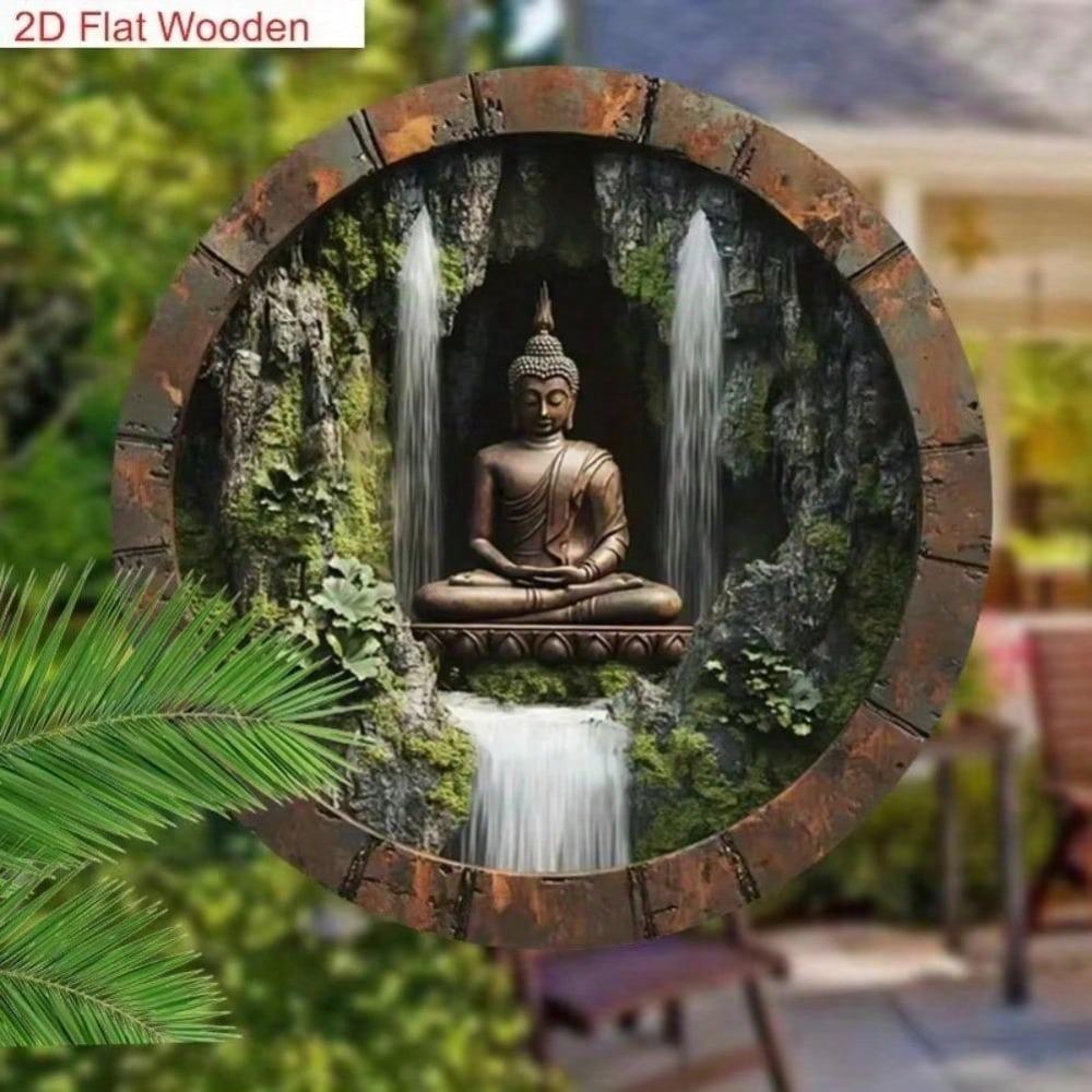 8x8 Inch Buddha Aluminum Sign Bohemian Zen Wall Art Home Office Decor