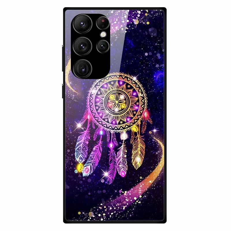 For Samsung S24 Ultra Case Tempered Glass Fashion Hard Back Cover for Galaxy S24Ultra 5G Cases Luxury Bumper S24 Plus S24 FE S24