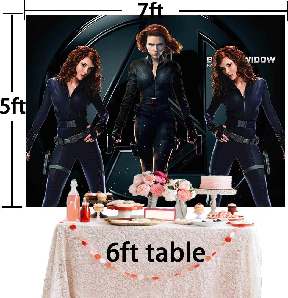 108. Black Widow Party Supplies Backdrop Banner Poster Party Decorations Vinyl 7*5ft