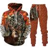 Man Woman Casual Hoodie+pants 2PCS Country Girl Deer Hunting 3D Print Tracksuit Set Set Fashion Camo Streetwear Pullover Clothes