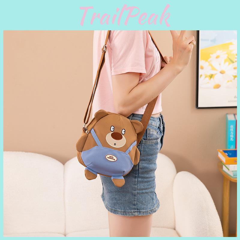 Bear Anime Kids Character Nylon Crossbody Bag With Breathable Fabric Activities