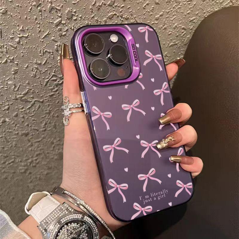 

Чехол для телефона с дизайном Сердце и Бант Для iPhone 16 Pro Max 15 14 13 12 11 XS X XR 7 8 Plus SE 2022 Ударопрочный Матовый Жесткий Задний Чехол iPhone 16 Plus