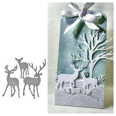 Christmas Deer Stencil Metal Cutting Dies DIY Scrapbooking Album Craft Decor