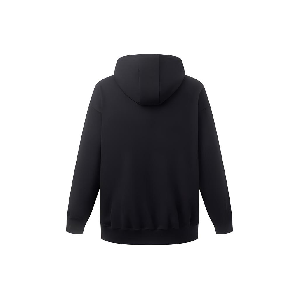 Li Ning Sweatshirts Unisex Black Hooded Moderate Regular AWDT311-1