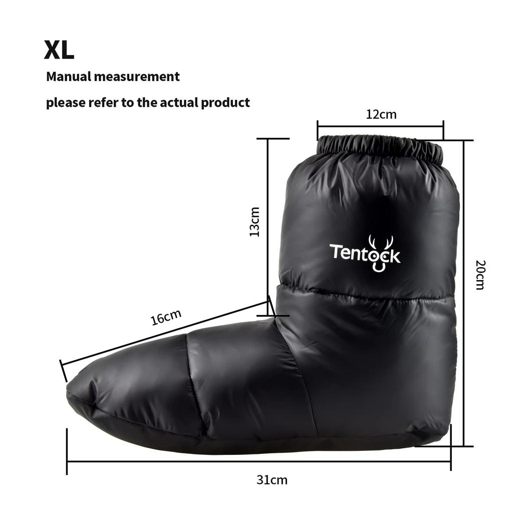 Tentock Down Shoes and Outdoor Winter Cold Weather Down Tent Comfortable Feather Foot Black Socks, Gear, Plus, Unisex, Shoes, Short, Sleep, Socks,