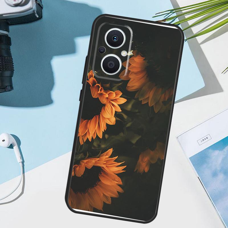 Sunny Sunflower Cover For OPPO Reno 8 7 Lite 10 11 12 13 14 Pro 11F 12F 13F 14F OPPO Find X8 X5 X9 Pro Case