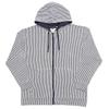 One Colors Men's Zip-Up Seersucker Stretch Summer Jacket, Short/Long Sleeve Hoodie, Size 5L, Striped (Long Sleeve)
