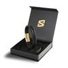 Bracelet 20cm Gold Leather Bangle Arm Jewelry Braided Wrap Chain [SERASAR] Men's