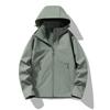 Unisex Spring Breathable Windproof Waterproof Jacket Removable Hood Stand Collar Thin Lightweight Hard Shell Outdoor Climbing Coat