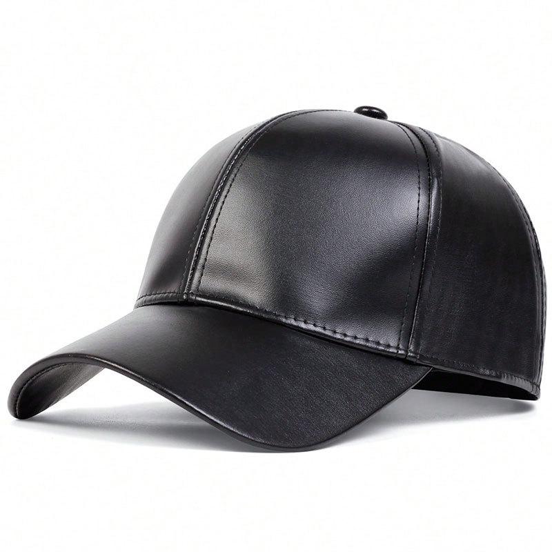 Spring and Autumn style middle-aged and elderly men's baseball cap with leather insulation and sun shading duckbill cap