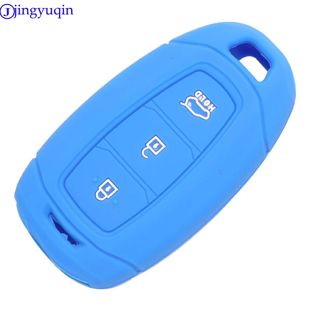 Jingyuqin Carcasa de Silicona para Llave Remota Fob Para Hyundai i30 Ix35 Solaris Azera Elantra Grandeur Ig Accent Santa Fe Palisade