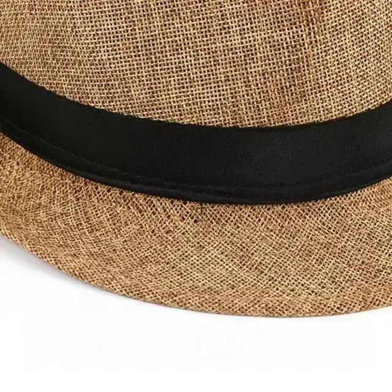 Top Hat Cotton Linen Solid Jazz Hat Men's English Gentleman Hat Versatile Casual Sunshade Handsome Gentleman