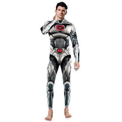 Super-Herói Ciborgue Victor Stone Sexy Macacão Justo Catsuit Fantasias de Cosplay Zentai Macacão Masculino Fantasia Halloween
