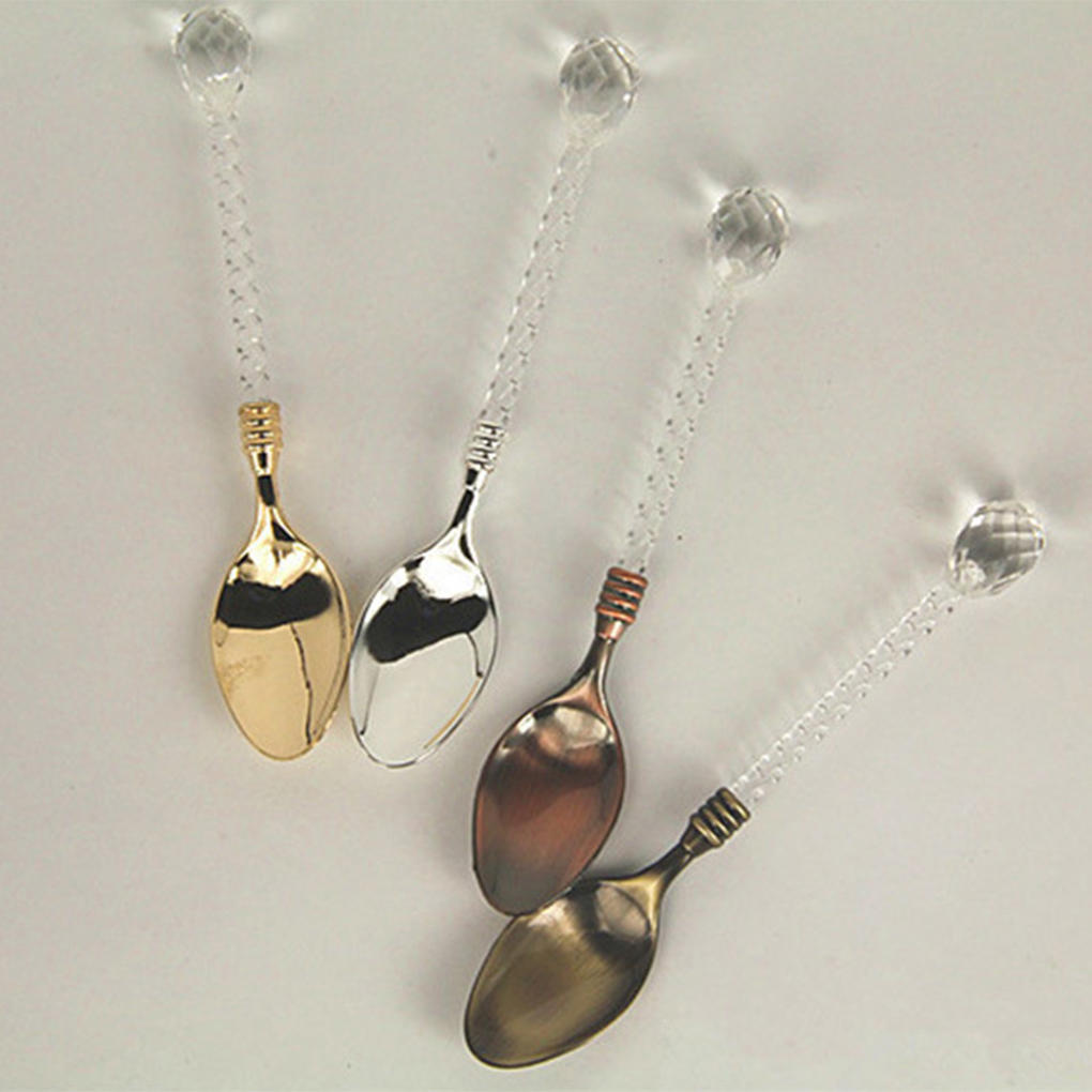 Crystal Coffee Spoon Dessert Scoop Vintage Style Scoops Decoration Gift Tableware Restaurant Kitchen Accessories