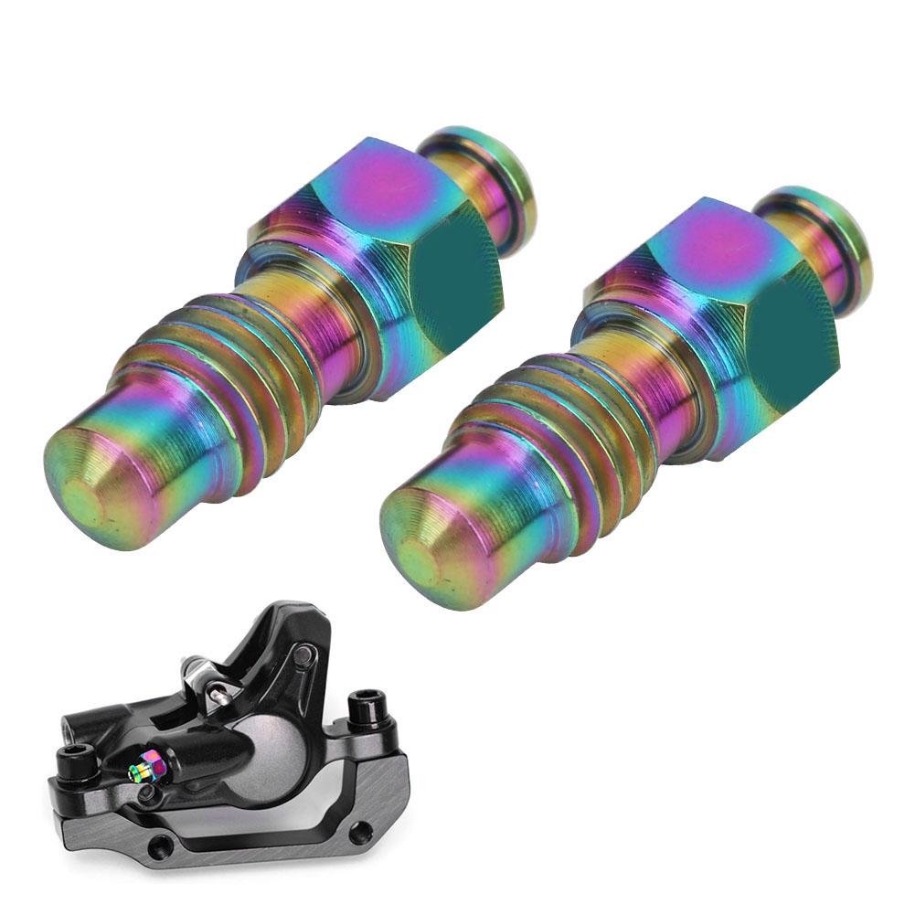 2 Pcs   Alloy Oil Disc Brake Bleed Nipple Exhaust Screws Set for Road   Accessories