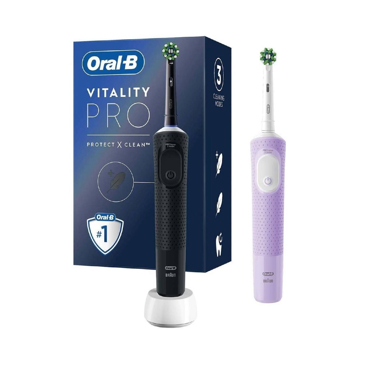 

Аккумуляторная/электрическая зубная щетка Vitality Pro, 2 шт., черная