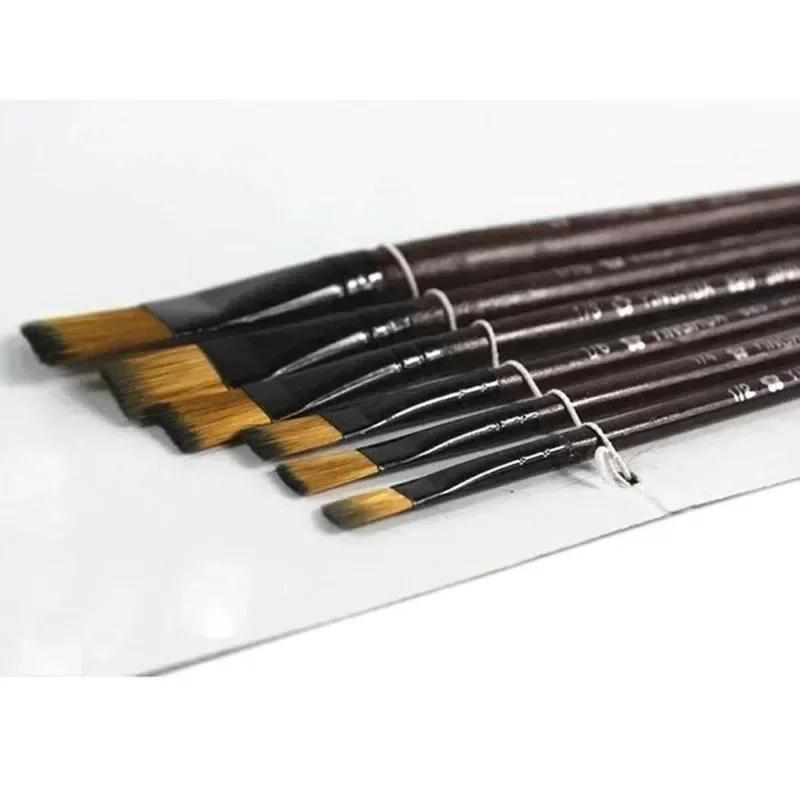 6pcs/set Professional Painting Set  Acrylic Oil Watercolors Artist Paint Brushes Supplies Nylon Wool Brush Art Accessories LS