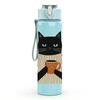 1PC Black Cat Coffee Cup 750ml Color Plastic Sports Water Bottle Leakproof Flip Straw Lid Suitable for Sports Office Home Use