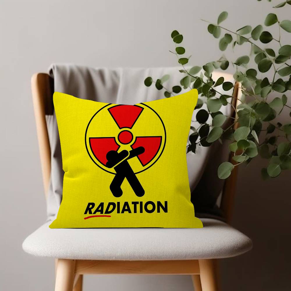 Attention Radiation Symbol Pillow Cover Soft Decor Throw Pillow Case xcm Couch Home Decor for Living Room Sofa Party Gift