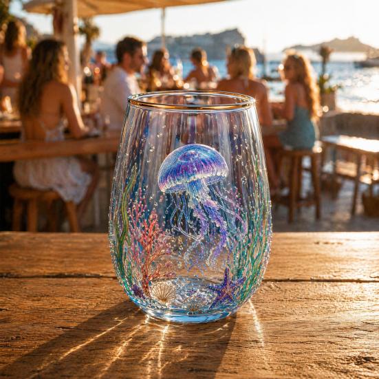 Sea Turtle Glass Tumbler, Ocean Theme Drinking Mug, Borosilicate Tea Cup for Coffee Juice, Beach Gift for Nature Lovers