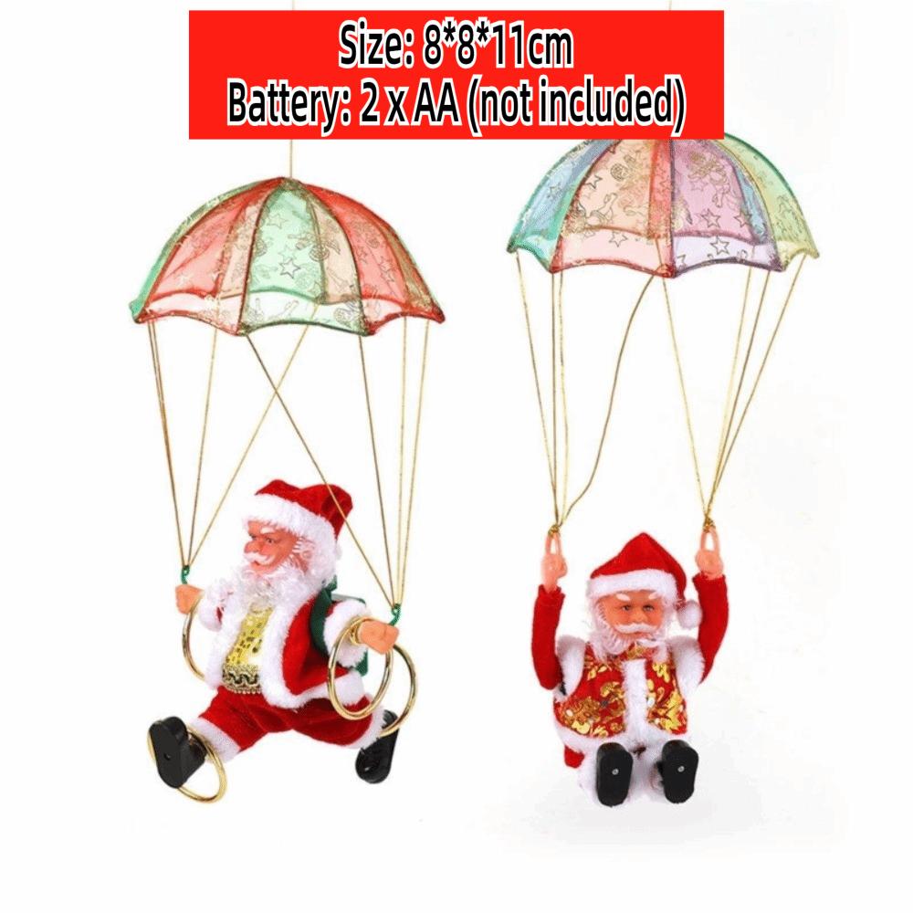Frohe Weihnachten Elektrischer Tanzender Weihnachtsmann Puppe Fallschirm Weihnachtsmann Anhänger Weihnachten Party Dekoration