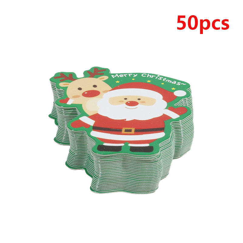 50PCSSantaClaus Lollipop Holder Cards 2025 MerryChristmas Decorations Lollipop Candy Gifts Package Christmas Gifts Navidad Natal