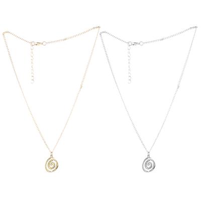 Fashionable Single Layer Snake Chain Sophisticated Spirals Circles Pendant Necklace Contemporary Clavicle Chain Charm