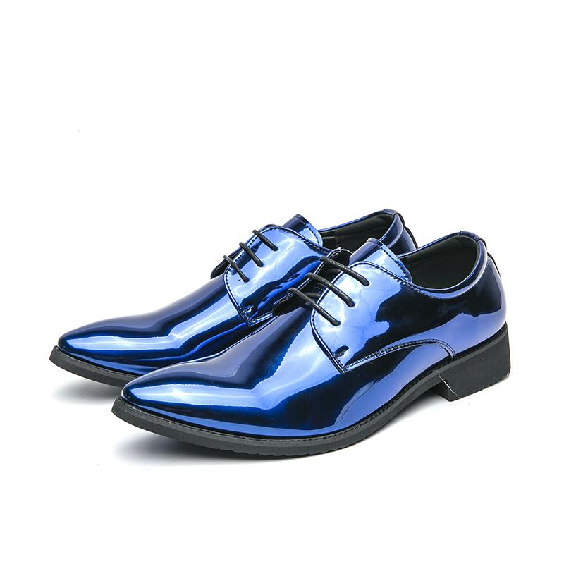 Glossy Leather Casual Business Shoes for Men Quality Pointed Toe Men's Wedding Shoes Large Size 46 Formal Party Shoes Man 2025