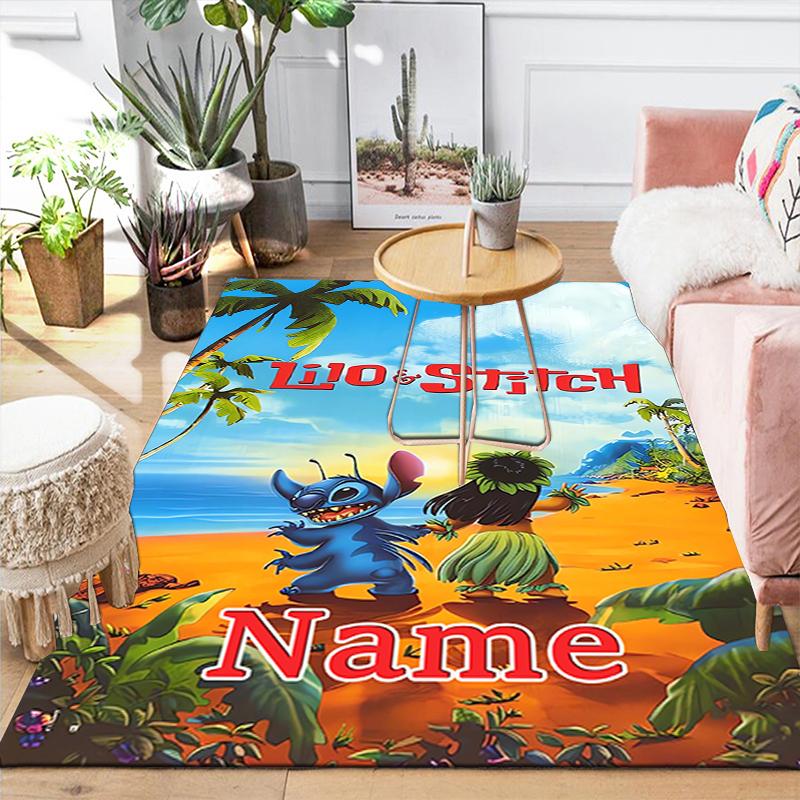 Custom 1Pc Lilo Stitch Friendship Rug Office Carpet Indoor Outdoor Entrance Doormat Nonslip Soft And Comfortable Living Room D916310