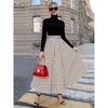 Printed Design Four Season Casual Style Houndstooth Pattern Printed Skirt Design Half Skirt