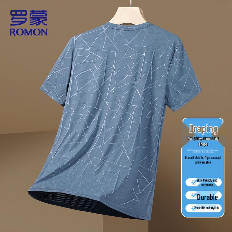 Romon Men's Ice Silk Quick-Dry Short Sleeve T-Shirt