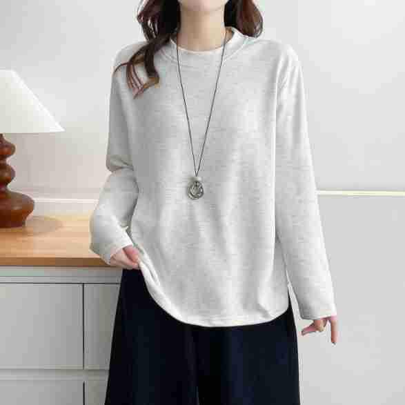 

S66 Plus Size Korean Style Women s Slimming Velvet Pullover - Autumn/Winter, Versatile Three-Color Base Layer Top XL (recommended 110-140 jin)