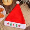 Plush Christmas Santa Hat with Embroidery Brim for Holiday Parties Giving Love