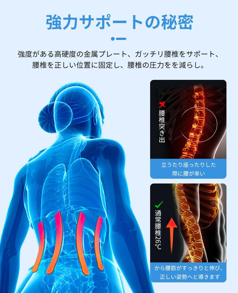 Benzisun Lumbar Support Corset by Japanese Physical Adjustable Lumbar Belt with Dual Strong Back for Daily Life and Available for Men and Women