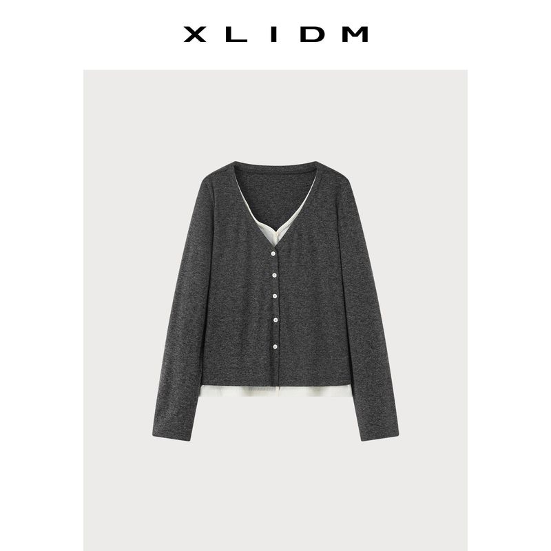 

Xiaoli Plus Size Women s Clothing: Faux Two-Piece Color-Block V-Neck Top & Slightly A-Line Floral Skirt Set for Plus-Size Women, Spring Casual Outfit Black and Gray Top (Ready in Stock) XL