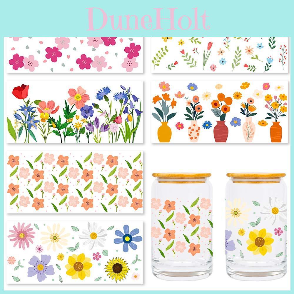 Floral Theme Glass Mug With Crystal Transfer Decals For Home Office And Gift Ideas