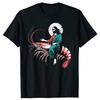 Grappige Jezus op een Garnaal Grappige Christelijke Liefhebber T-shirts Mannen Humor Streetwear T-shirt Korte Mouw Unisex Losse Kleding