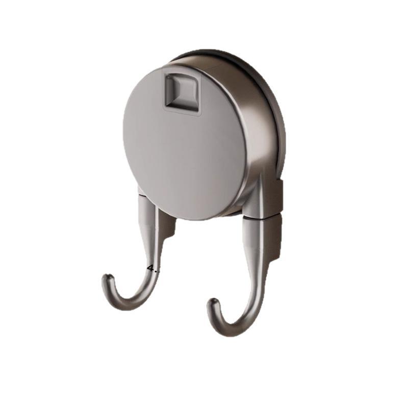 Suction Cup Hook No Drilling Required Dual Hooks Strong Load Bearing Bathroom Kitchen Door Back Clothes Hook