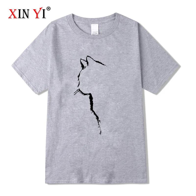 Sommer Baumwoll-T-Shirts für Herren Lustig Bedruckt Coole Katze Tier T-Shirts Übergroß Locker Kurzarm T-shirt Männlich Hip Hop Streetwear